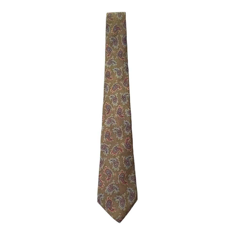 Bill Blass Paisley Silk Necktie Brown Blue Red Classic Designer Made in USA